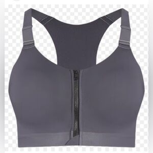 NWOT Layer 8 Gray Zip-Front Sports Bra